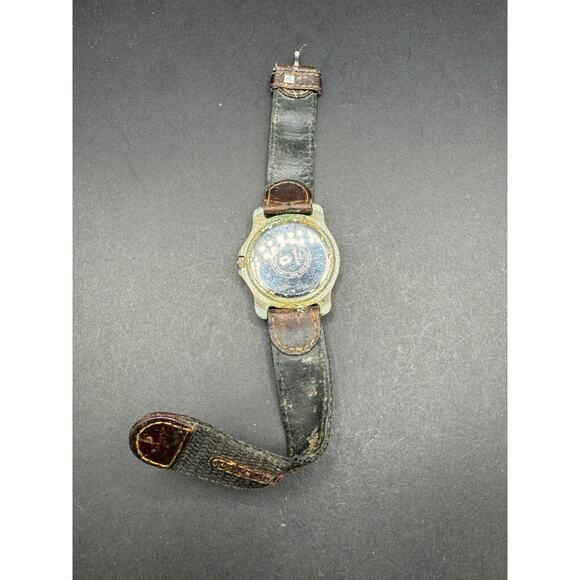 Swiss Army 6000 Diver Watch 300M Men's Date Black Dial Brown Nylon Leather Band - Picture 6 of 7